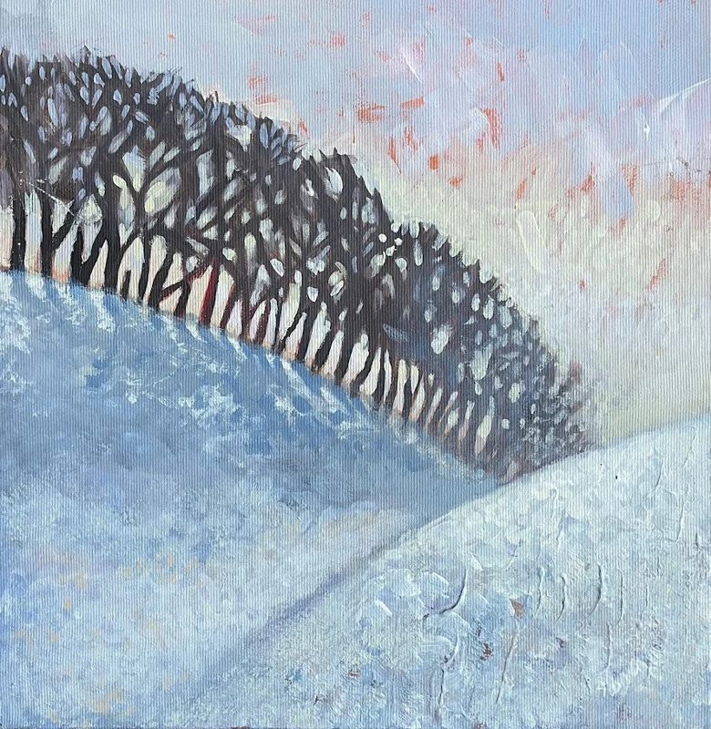 Paesaggio con una collina chiara e una fila di alberi scuri — belle arti dal mondo di PAGANE