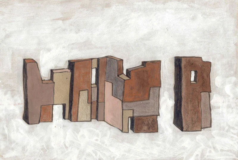 Gruppo di sculture geometriche su fondo chiaro — belle arti dal mondo di PAGANE