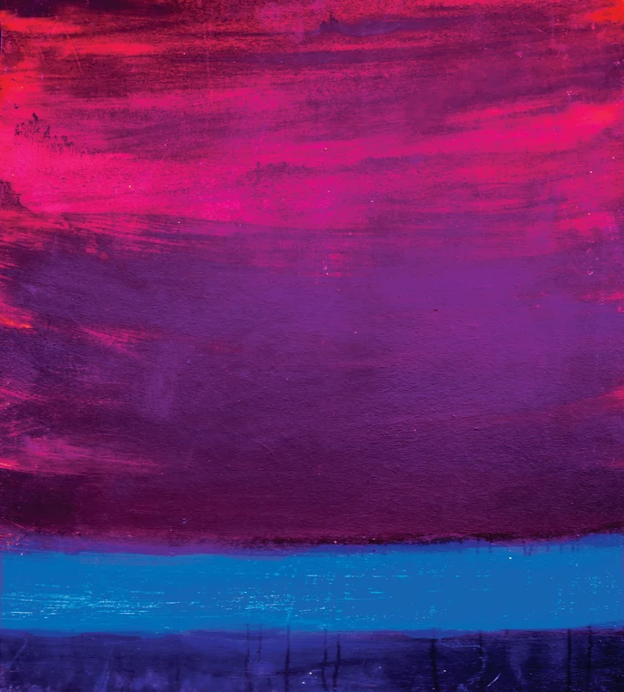 Campiture orizzontali rosa, viola e blu — dipinto di Kristiyan Petrov